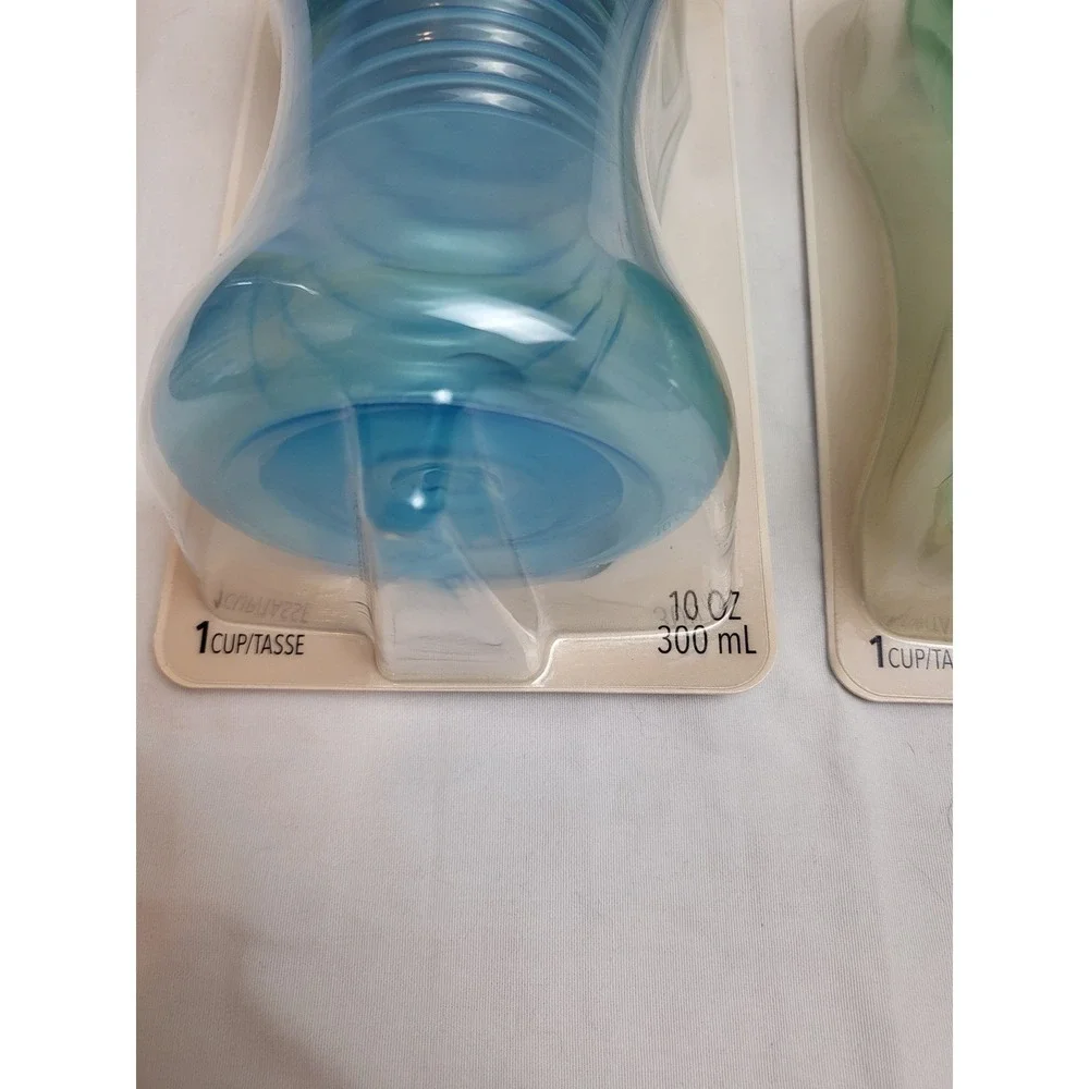 NUK Fun Grips Easy Grip and Sip Hard Spout Sippy Cup‎ 10 oz  Blue Green Lot of 2